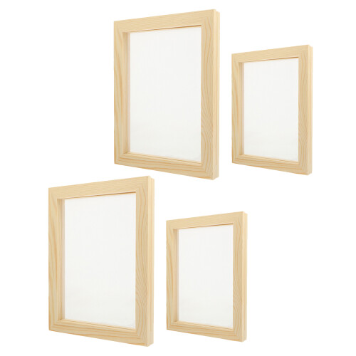 12Pcs Sturdy Natural Wood Paper Making Frames DIY Mesh Screen Mold Kit 2