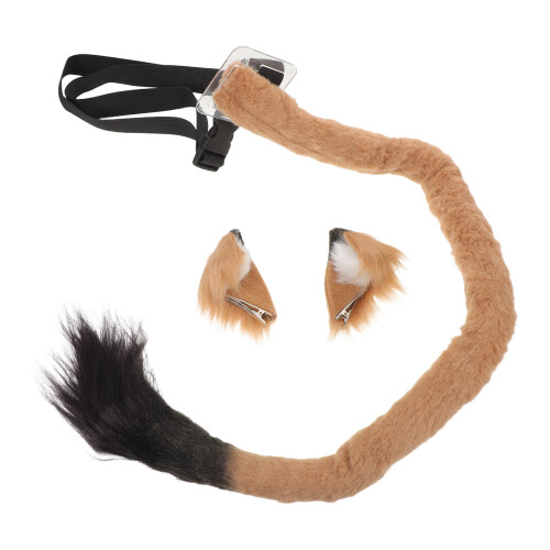 5Set Set Cosplay Leone Orecchie Pelo Morbido Coda