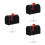 3Pz Mini Casette Decorative in Metallo Nero Per Ridotti 4
