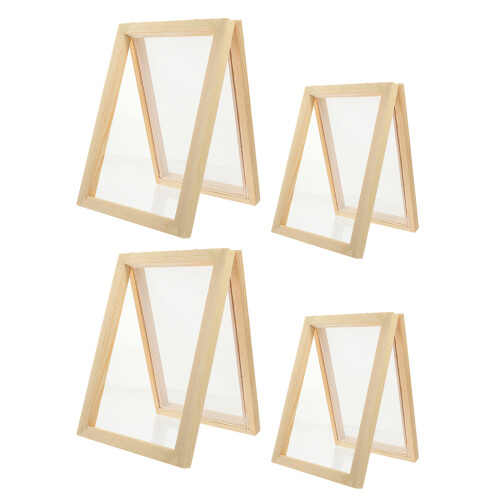 12Pcs Sturdy Natural Wood Paper Making Frames DIY Mesh Screen Mold Kit 1