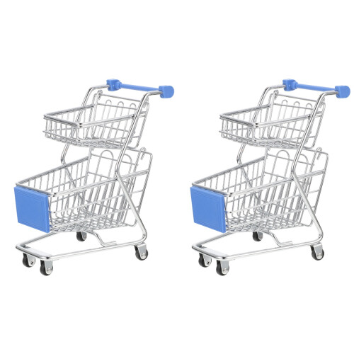 2Pz Mini Carrello Gioco E Decor Scuro Per Bambini E Stanza Ufficio 2