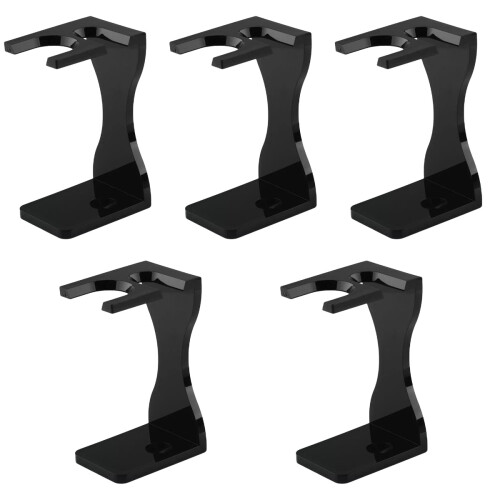 5Pz Stand Rasoio E Barba Nero in Acrilico Uso 2