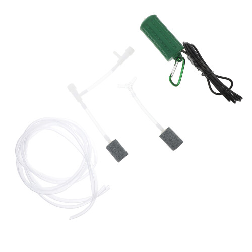 2Set Pompa Aria Ossigeno USB Per Acquario, Design Compatto Verde