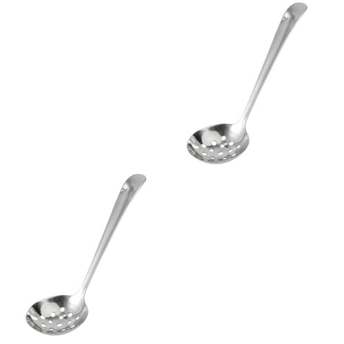 2Pz Cucchiaio Acciaio 304 Manico Lungo Argento 2