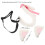 1Set Kit Costume Gatto Con Orecchie Clip E Coda Rosa Per A Tema 2