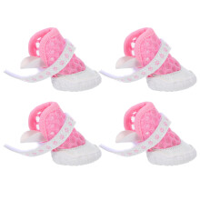 3Sets Hundepfoten Schutzschuhe Pink Mesh Für Kleine Outdoor