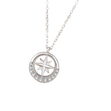 Collier chaîne de couple hexagramme brillant, bijoux en cuivre-G