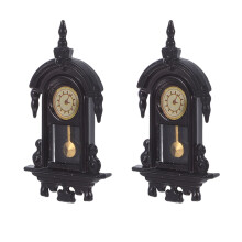 8Stk Vintage Puppenhaus Wanduhr Kunststoff Mit Beweglichem Pendel