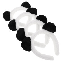 12Stk Weißes Panda Tierohren Haarband, Wiederverwendbar Für Kostüm