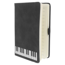 4Stk Schwarzes PU-Notizbuch Musikthema Für Schule Büro Und Tagebuch