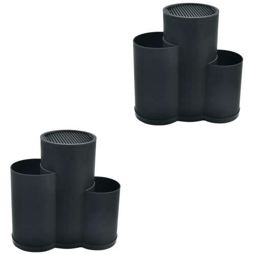 2Ud Porta Cuchillos Cocina Negro Material Fácil Almacenaje 2