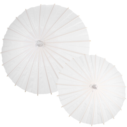 12Pièces Ombrelles Blanches En Papier Naturel DIY Accessoires