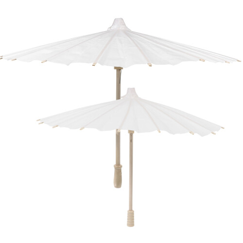 12Pièces Ombrelles Blanches En Papier Naturel DIY Accessoires 1