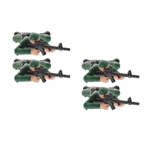 4Pièces Figurines Soldats Action Plastique Vert Jouets Interactifs 1