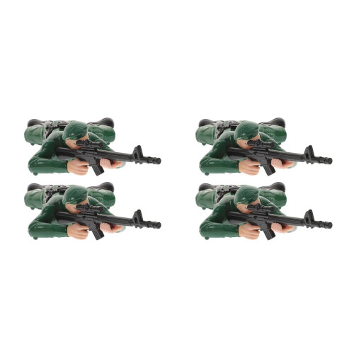 4Pièces Figurines Soldats Action Plastique Vert Jouets Interactifs 2