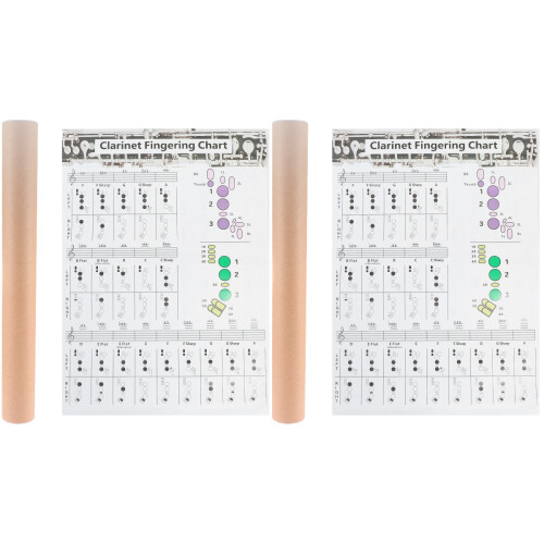 2Pièces Guide Visuel Clarinette Accords Pour Débutant Usage Domestique 1