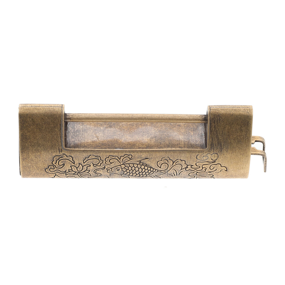 2Sets Retro Antique Copper Padlock Carved Chinese Box Lock For Jewelry 3603603489530