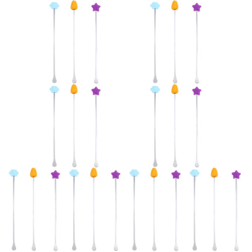 24Pièces Mélangeurs Bébé Silicone Long Multifonction Coloré 2