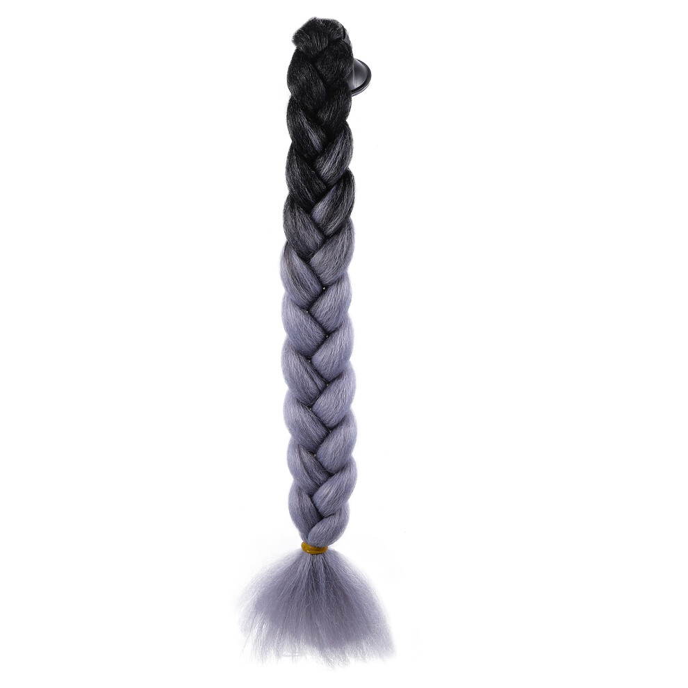 Inoomp Unisex Grey 4Pcs Braid Wig Decorative Ponytail With Suction Cup