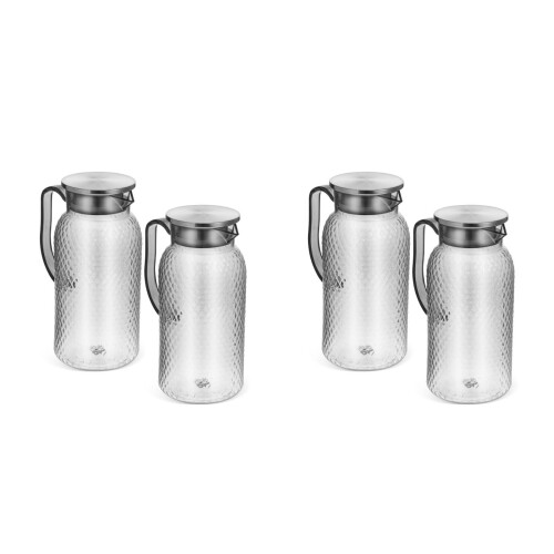 4Pcs Plastic Juice Jugs with Lids for Home Beverage Storage 2