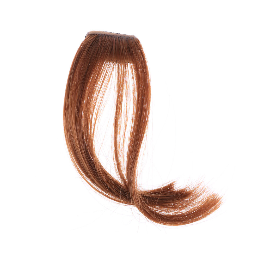 Inoomp 3Pcs Woman Hair Bangs Clip In Fringe Light Brown Stylish Natural Look