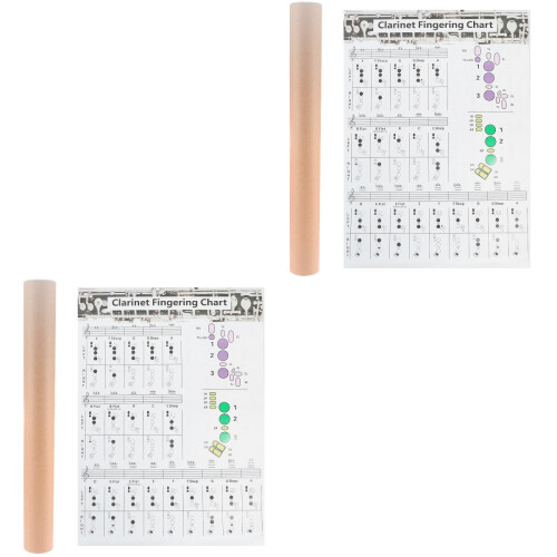 2Pièces Guide Visuel Clarinette Accords Pour Débutant Usage Domestique 2