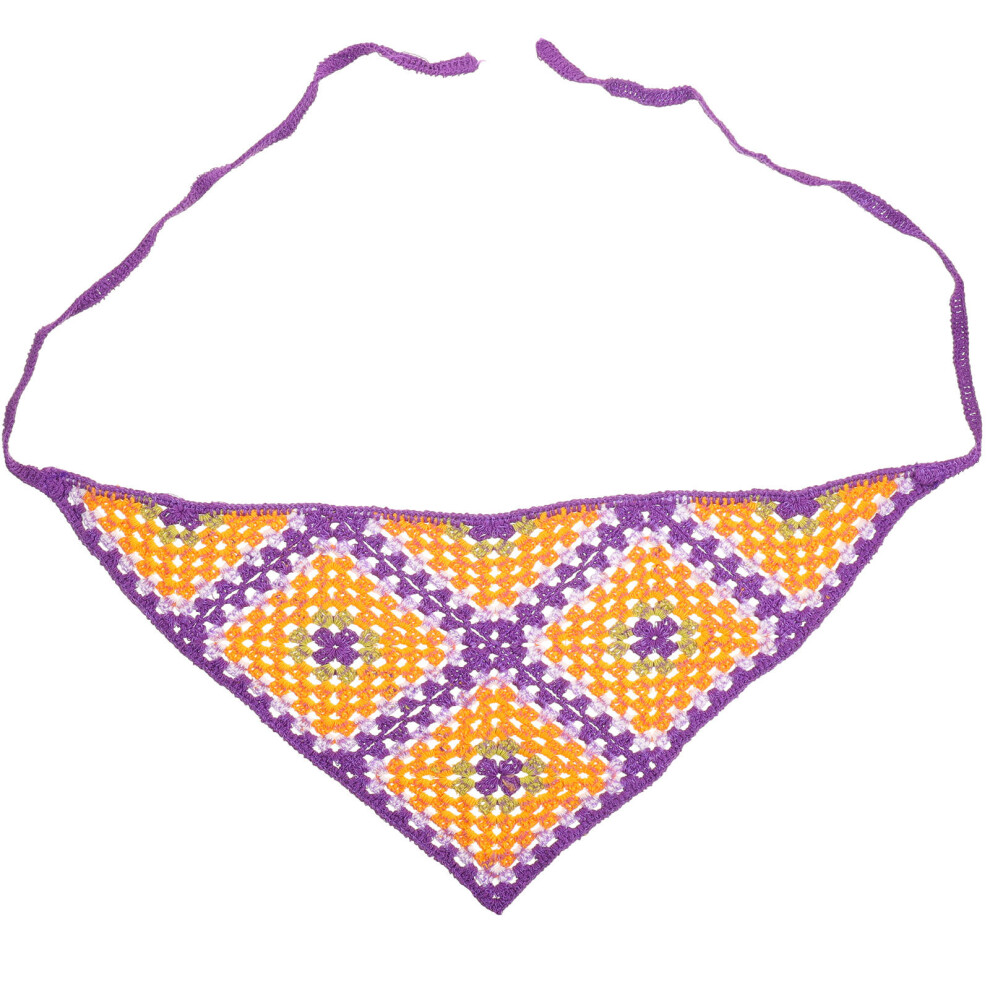 3Pz Fasce Bandana Viola Crochet Fascia Sciarpa