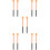 5Pairs Durable Wooden Handle Marimba Mallets with Orange 9