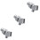 3Pz Doccia Argento in ABS Con Adattatore Per Bagno 4