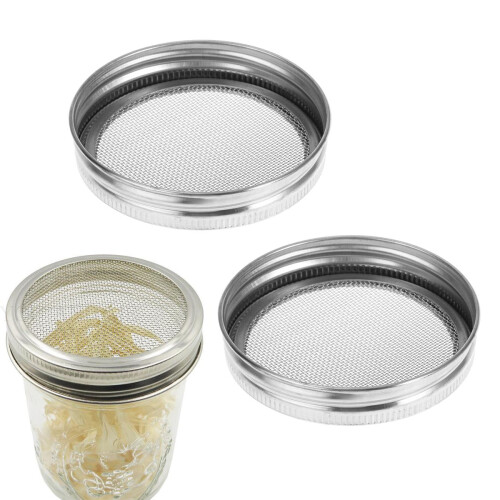 4Pcs Stainless Steel Mesh Sprouting Screens Silver Sprouting Jar Lids 2