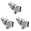 3Pz Doccia Argento in ABS Con Adattatore Per Bagno 2