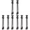 8Pz Extension Parrucca Coda Treccia Sintetica Nera 2