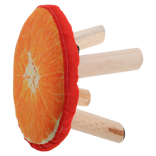 2Pz Sgabello A Arancione in Legno Per Casa 1