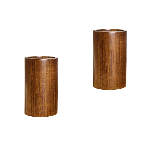 2Pz Portapenne E Bacchette in Legno Marrone Per Cucina E Scrivania 2