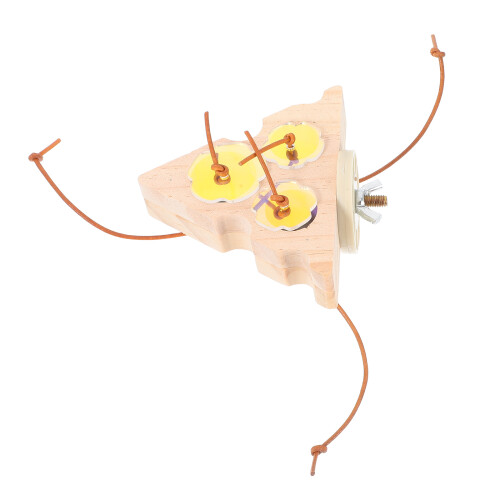 2Pz Accessorio Beige in Legno Per Pappagalli Gioco Interattivo 2