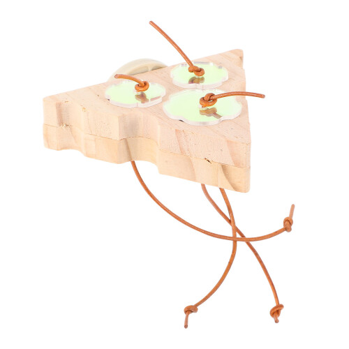 2Pz Accessorio Beige in Legno Per Pappagalli Gioco Interattivo 1