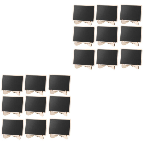 24Pz Lavagnette Mini Nero Da Legno Per Decorazioni Tavola E 2
