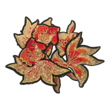 6Paia Patch Ferro Ricamata Oro Per E Borse