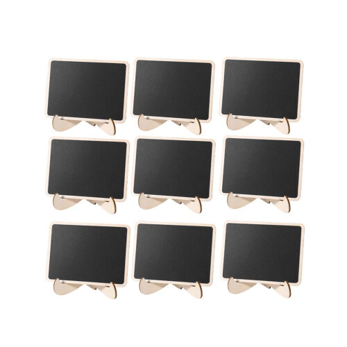 24Pz Lavagnette Mini Nero Da Legno Per Decorazioni Tavola E