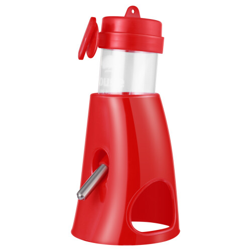 1Set Abbeveratoio Criceto Rosso Bottiglia Inossidabile Base Solida