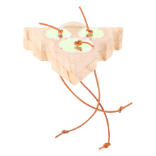 2Pz Accessorio Beige in Legno Per Pappagalli Gioco Interattivo