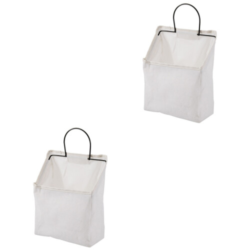 2Pz Borsa Porta Oggetti Da Appendere Bianca Decorativa E Casa 2
