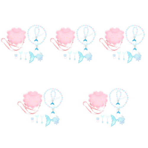 5Set Set Gioielli Bambina Con Collane E Bracciali Per Colorate 2