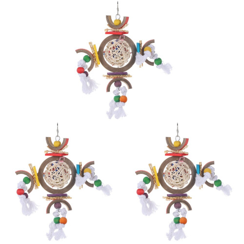 3Pz Gioco Foraging in Legno Per Pappagalli Da Colorato 2