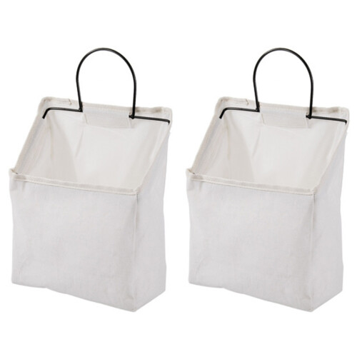 2Pz Borsa Porta Oggetti Da Appendere Bianca Decorativa E Casa 1