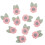 20Pz Toppe Da Cucire Fiore Rosa in Tessuto Per E Borse 1