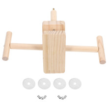 4Pz Posatoio Appeso Per Pappagalli in Legno Khaki Con Gioco Oscillante