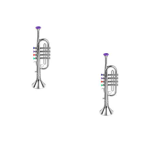 2Pz Tromba Per Bambini Argento Musicale Creativo E Sicuro 2