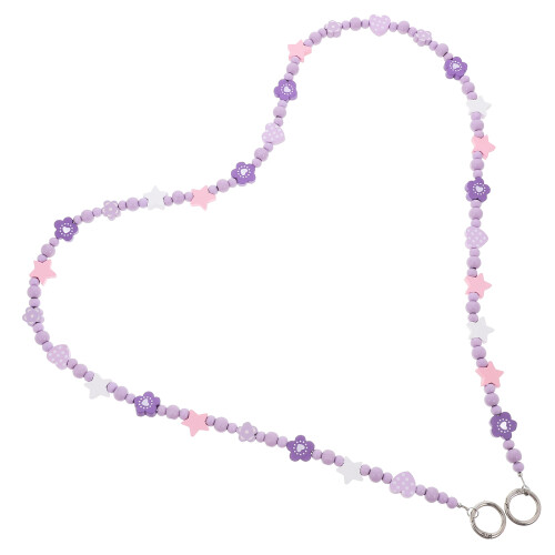 3Pz Tracolle in Viola Con Perline, Estensore E Charm Borsa 2