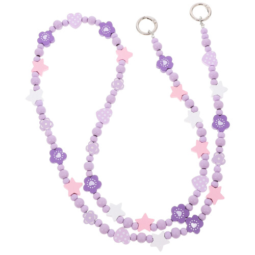 3Pz Tracolle in Viola Con Perline, Estensore E Charm Borsa 1